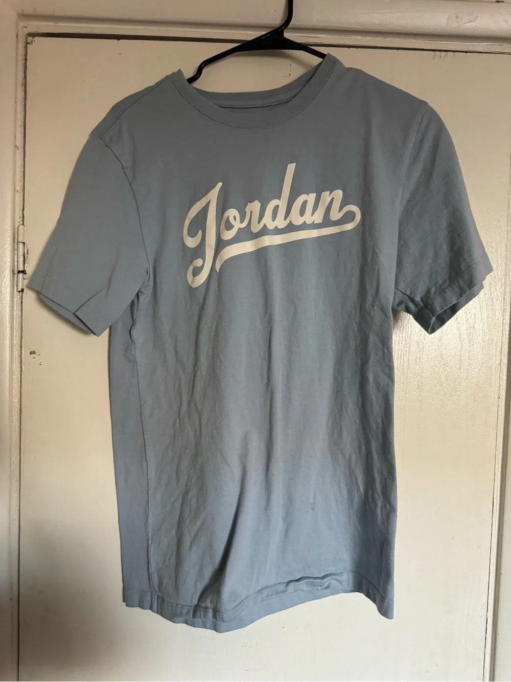 Jordan Light Blue Script Logo Short Sleeve Tee